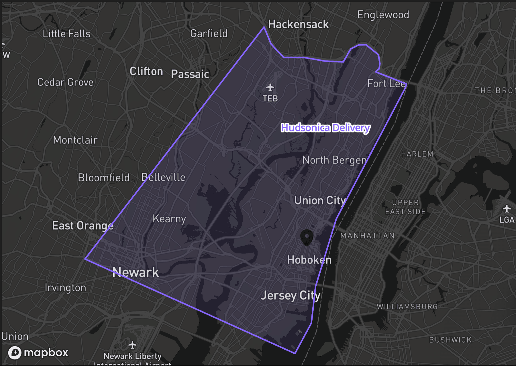 Hudsonica Delivery Map